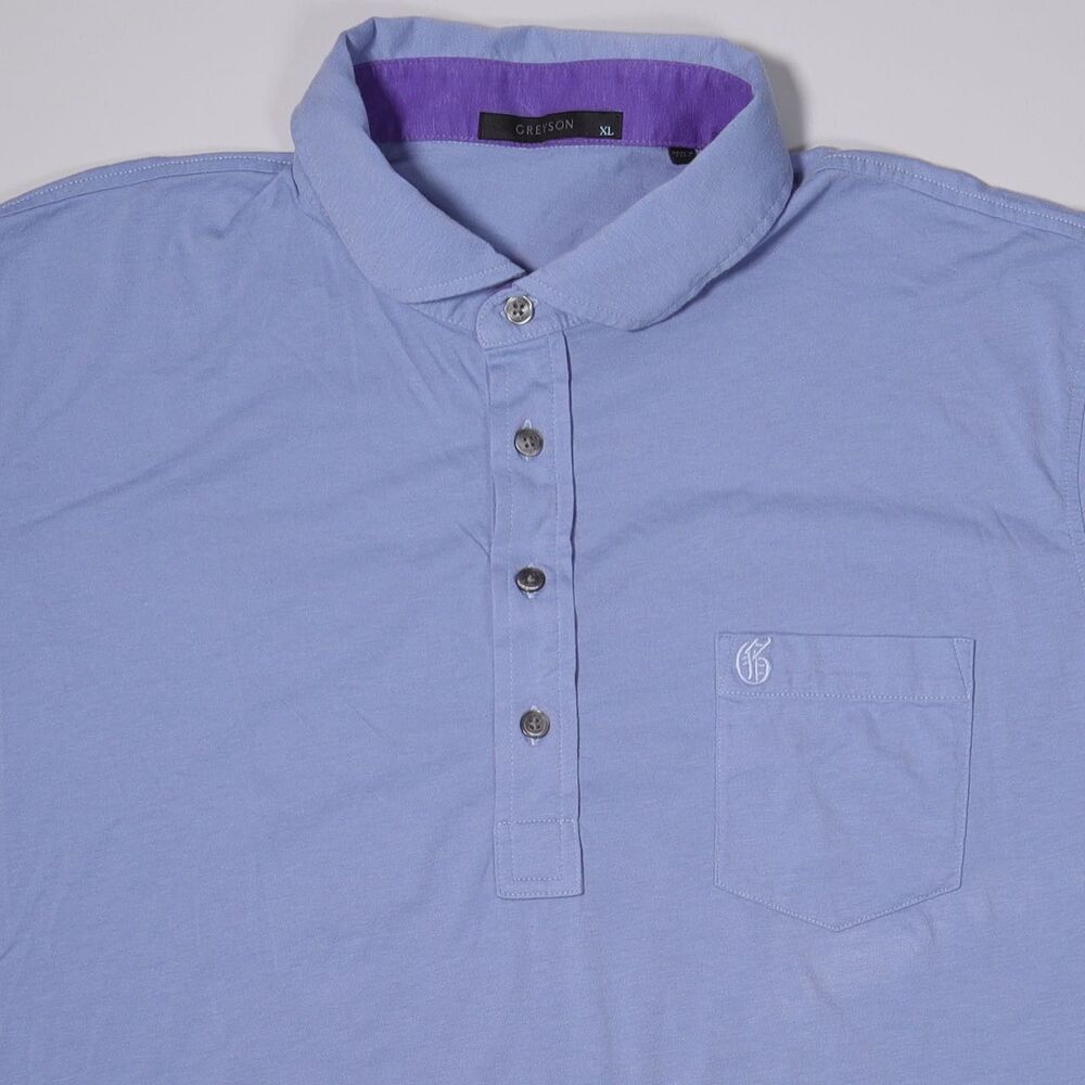 Greyson Golf Polo Shirt Pima Cotton Stretch Cornflower Blue Mens XL